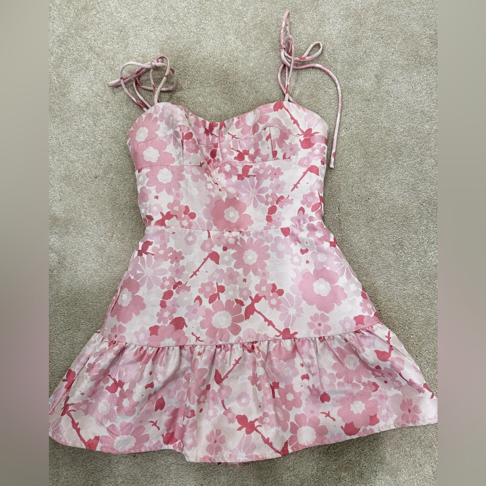 Amanda Uprichard Pink Floral Dress